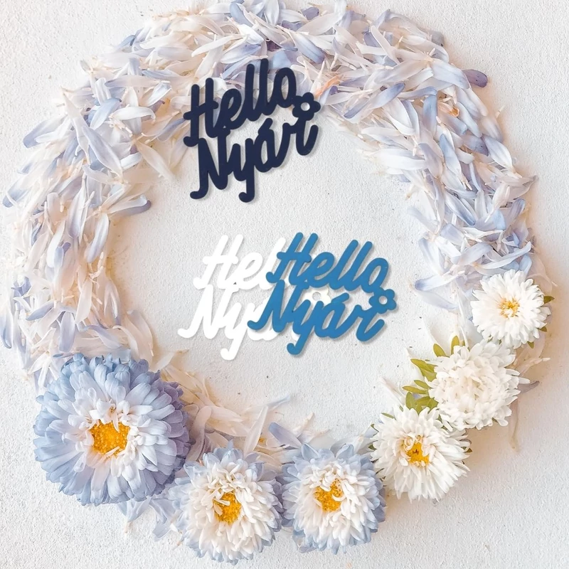 "Hello Nyár" felirat színes 5x5,5cm 3db/csomag