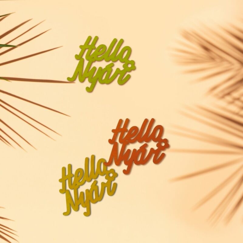 "Hello Nyár" felirat színes 5x5,5cm 3db/csomag