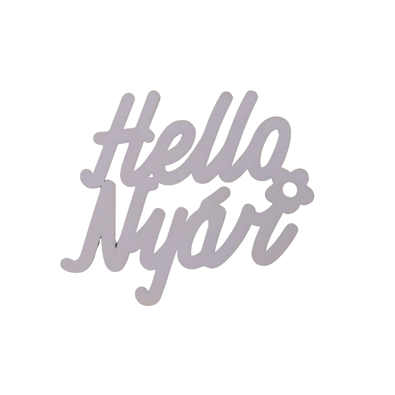 "Hello Nyár" felirat színes világoslila 11x10cm
