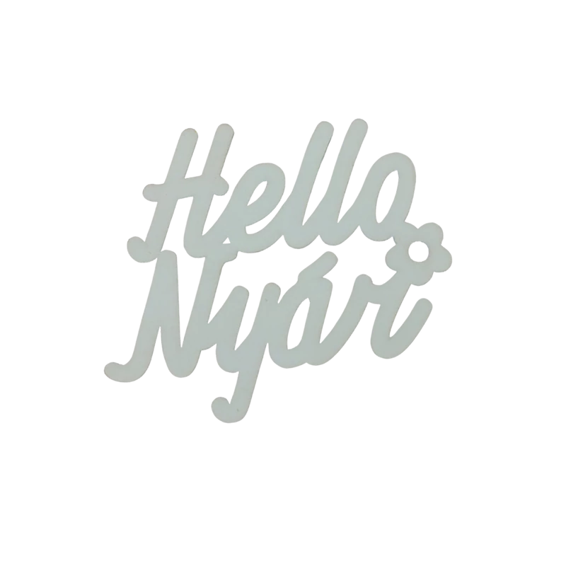 "Hello Nyár" felirat színes menta 11x10cm