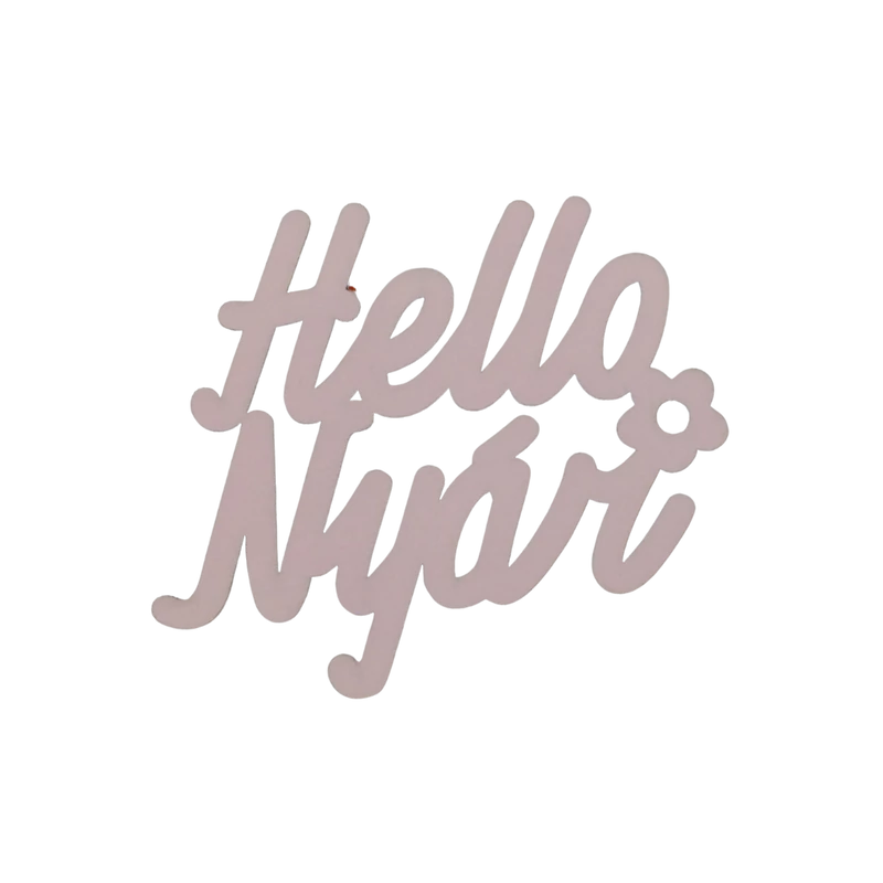 "Hello Nyár" felirat színes rózsaszín 11x10cm
