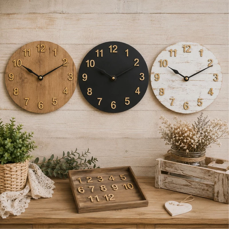 Natúr fa - Számok óralaphoz 3cm 15db/csomag