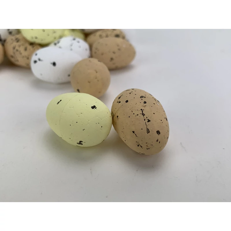 Festett polisztirol tojás természetes színek 2cm x 3cm 24db/csomag