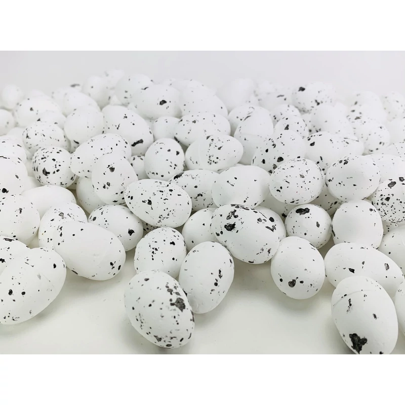 Festett polisztirol tojás természetes színek 3cm x 4cm 120db/csomag - fehér OKOSÁR!