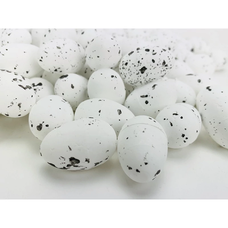 Festett polisztirol tojás természetes színek 3cm x 4cm 120db/csomag - fehér OKOSÁR!