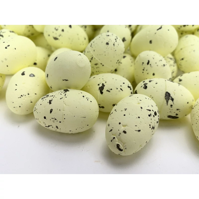 Festett polisztirol tojás természetes színek 3cm x 4cm 120db/csomag - sárga OKOSÁR!