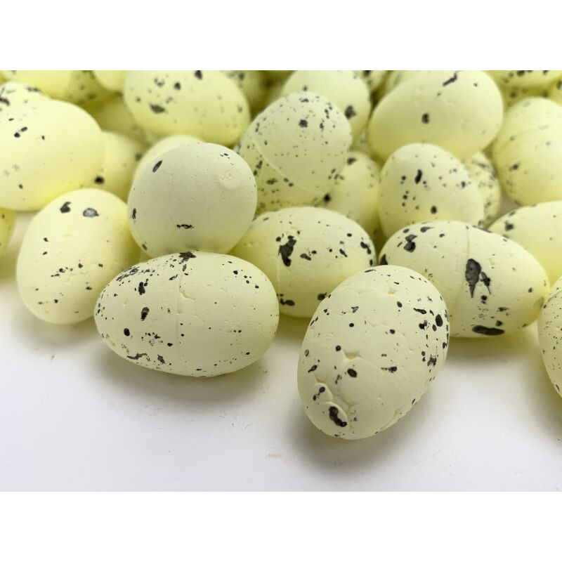 Festett polisztirol tojás természetes színek 3*4cm 120db/cs - sárga
