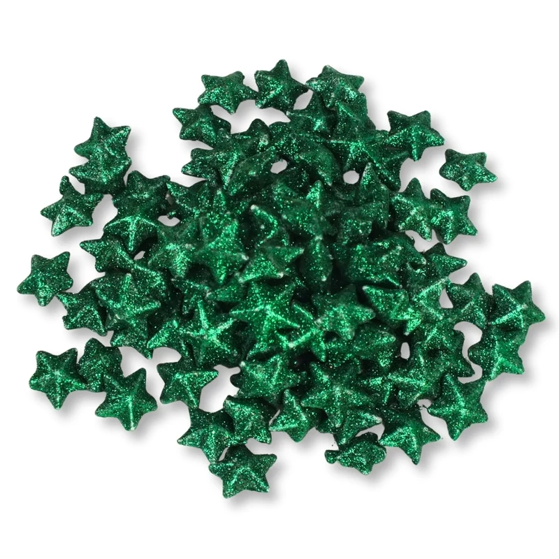 Polisztirol csillag kicsi csillámos - SÖTÉTZÖLD