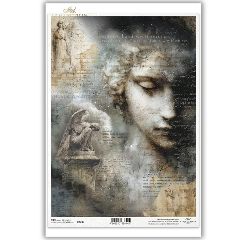 Rizspapír decoupage-hoz személy szobor A4