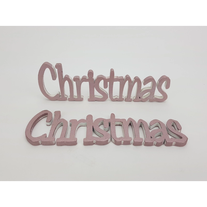 Christmas felirat metál rózsaarany 15cm 2db/csomag