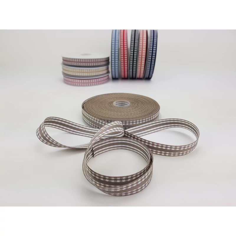 Kétoldalas szalag 1,5cm vintage barna