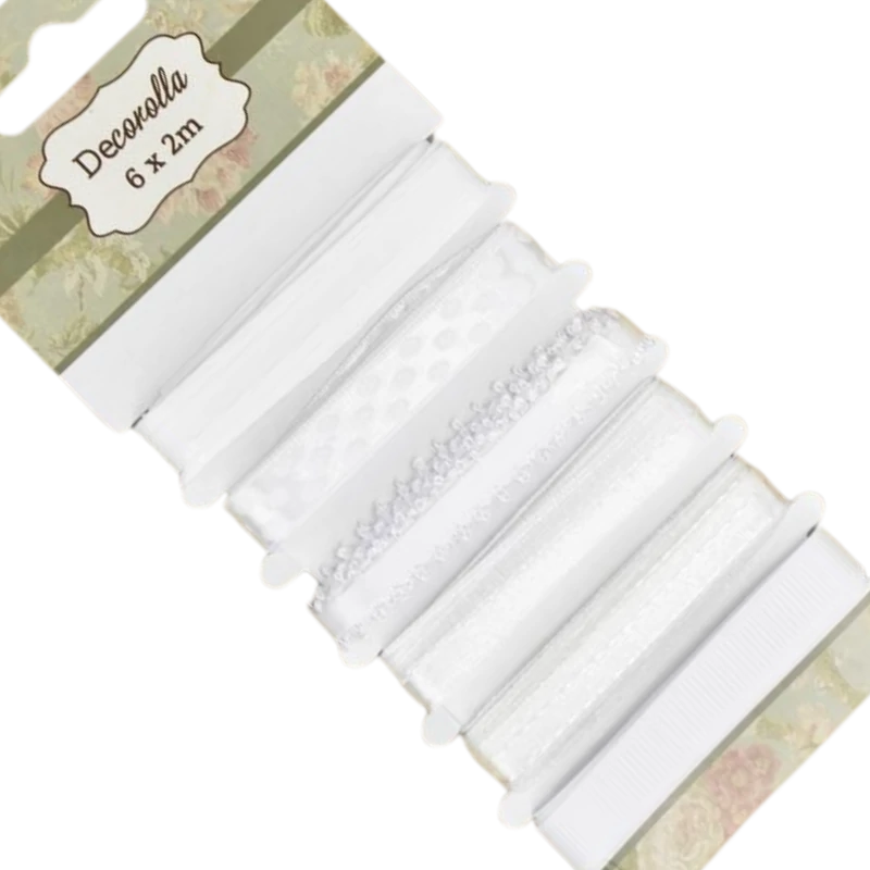 Dekor szalag 6mm x 2méter fehér árnyalatok