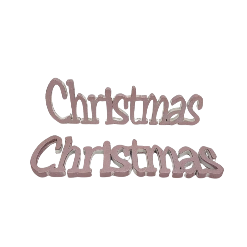 Christmas felirat metál rózsaarany 15cm 2db/csomag