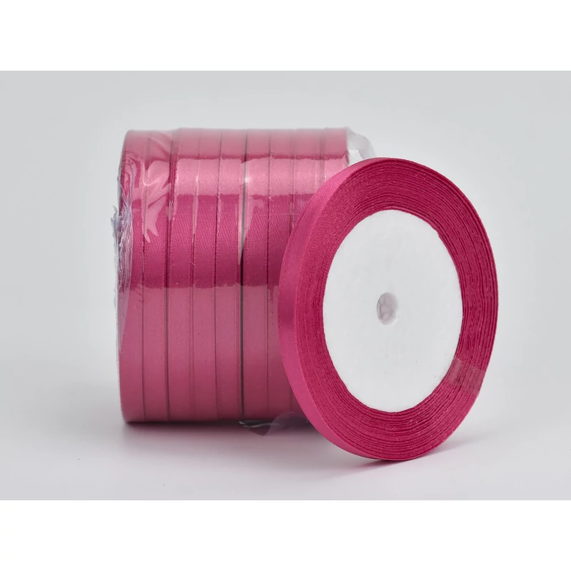 Magenta szatén szalag 6mm 10 tekercs - OKOSÁR!