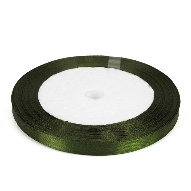 Fenyőzöld szatén szalag 6mm 10 tekercs - OKOSÁR!