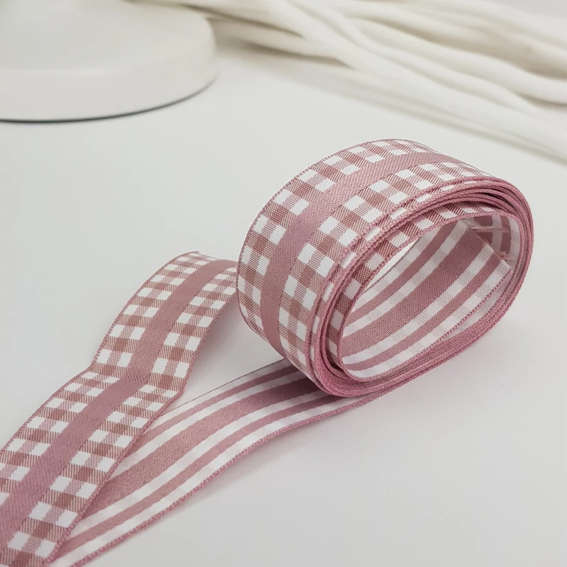 Kétoldalas textil szalag 2,5cm*2m oldpink