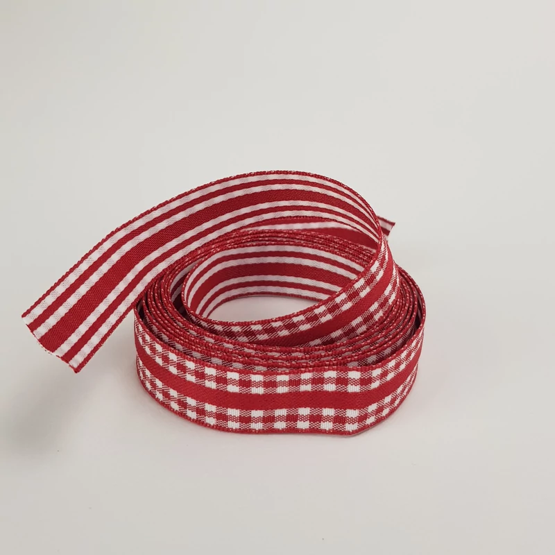 Kétoldalas textil szalag 1,5cm*2m piros