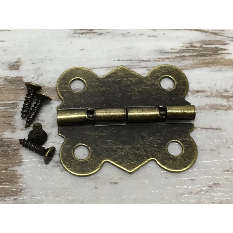 Zsanér íves bronz nagy 3cm + csavar 10db/csomag 180fokos