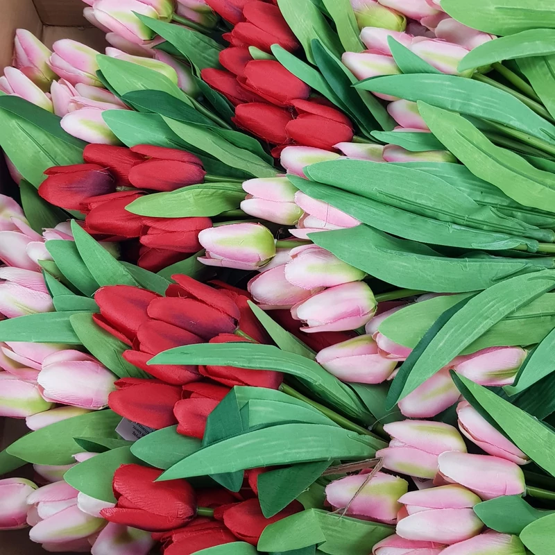 Tulipán csokor 9 ágú halvány rózsaszín