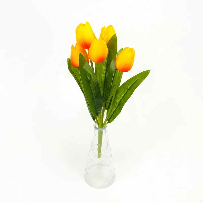 5 ágú tulipán csokor sárga cirmos