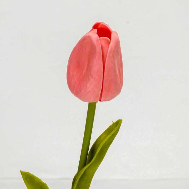 Szálas polifoam tulipán lazac 32cm