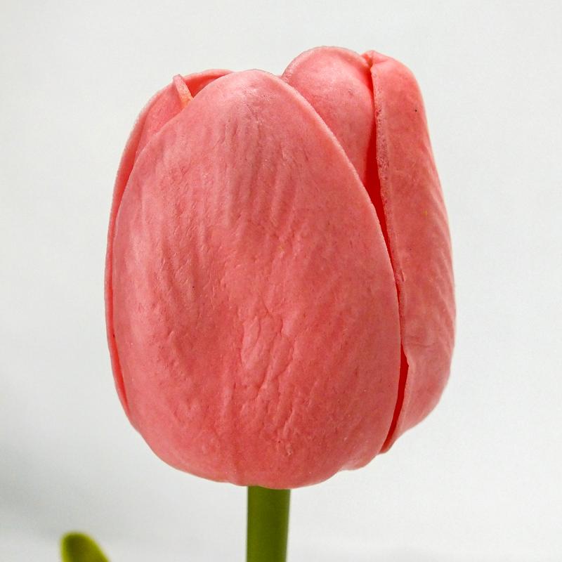 Szálas polifoam tulipán lazac 32cm