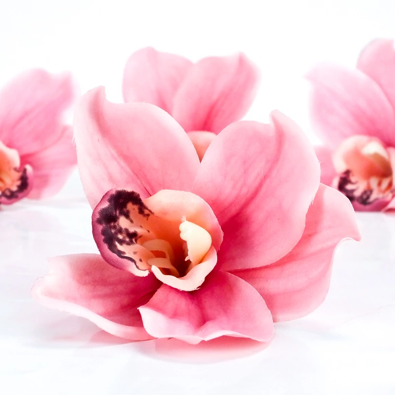 Orchidea fej 4db/csom rózsaszín