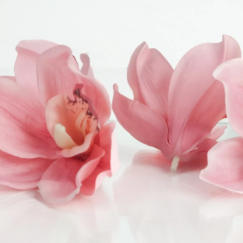 Orchidea fej 4db/csom rózsaszín