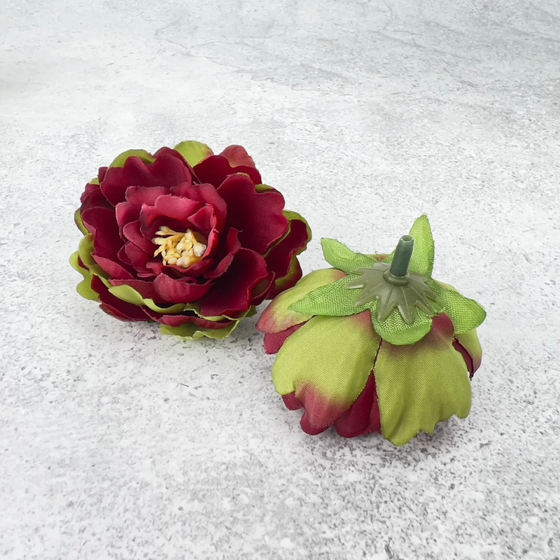 Bababrózsa fej - cirmos bordó 5db/cs