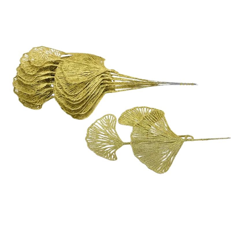 Gingko levél csillámos arany 10db/csomag