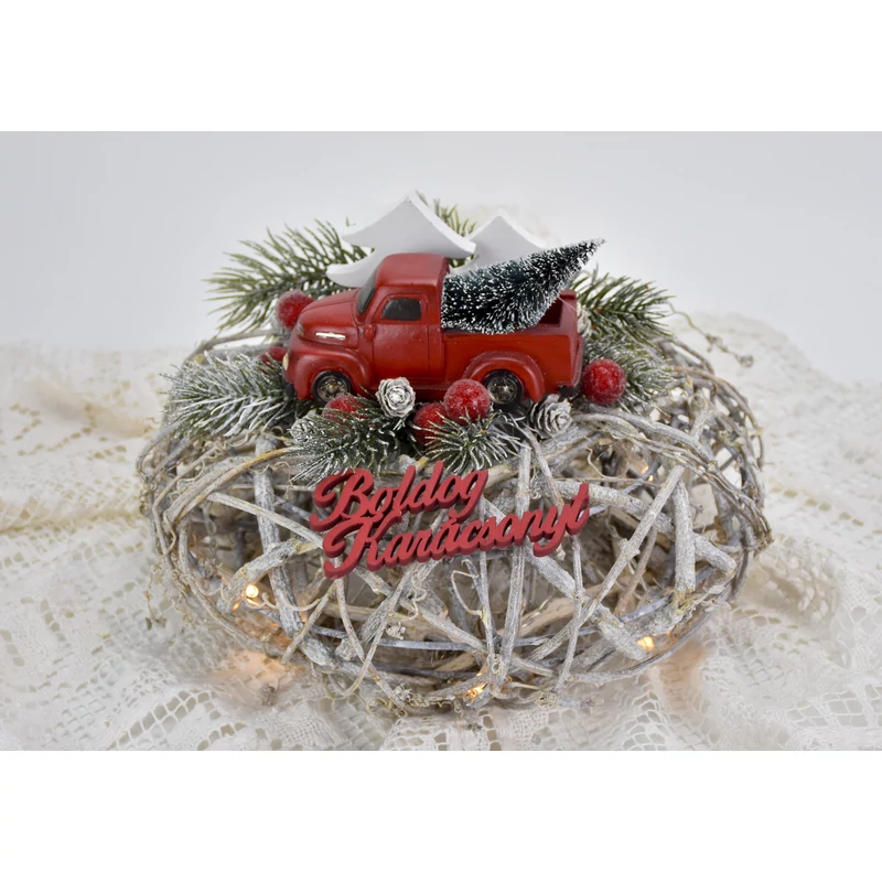 Boldog karácsonyt felirat piros 10cm 6db/csomag