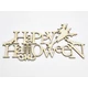 Natúr fa - &quot;Happy Halloween&quot; felirat 20cm
