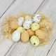 Festett polisztirol tojás természetes színek 3x4cm 12db/cs